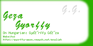 geza gyorffy business card